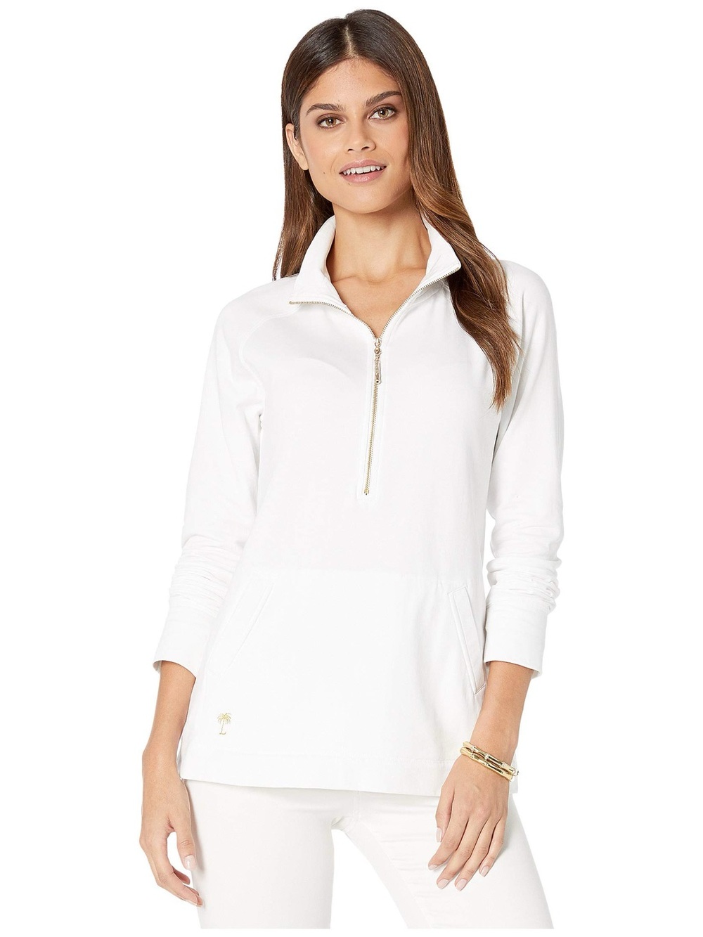 NWT Lilly Pulitzer Alabaster MONOGRAMMED UPF 50+ Skipper Popover Pullover Large